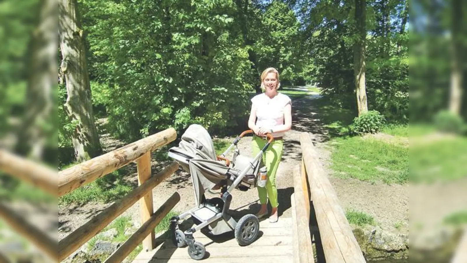 Ines Fritz, Mutter eines sieben Monate alten Buben, reagierte auf einen  Beschluss des BA: Sie sammelte Unterschriften für einen Spielplatz im Grüntal, der unweit der Brunnbach-Brücke eingerichtet werden soll.	 (Foto: hgb)