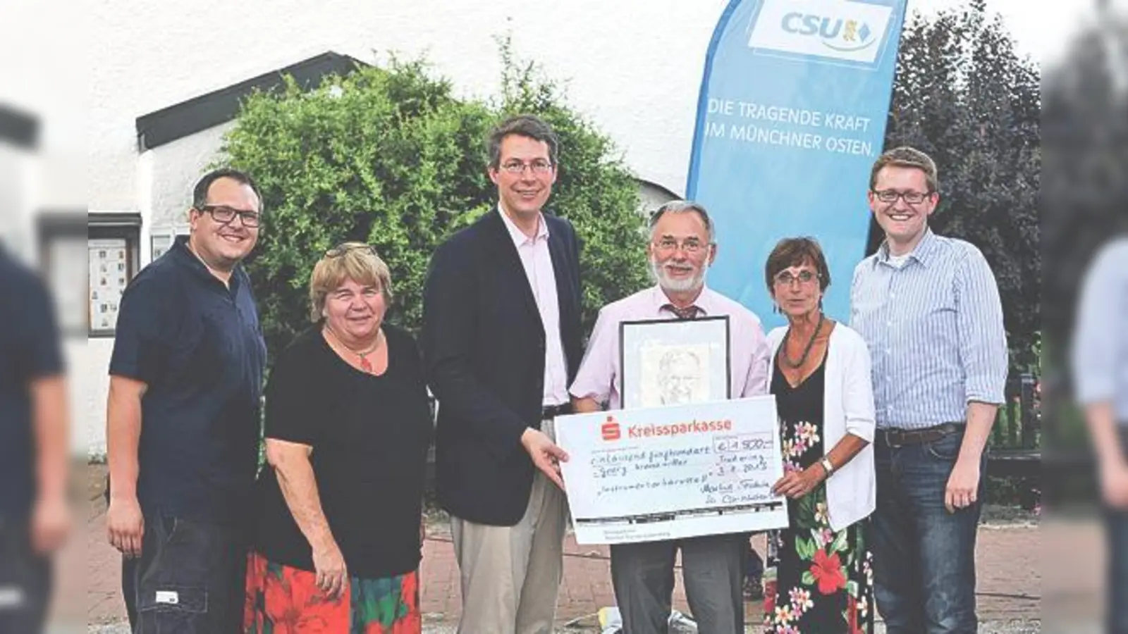 Sebastian Schall, Beatrix Burkhardt, MdL Markus Blume, Dr. Georg Kronawitter, Bezirkstagsvizepräsidentin Friederike Steinberger, Bundestagskandidat Dr. Wolfgang Stefinger (von links nach rechts).	 (Foto: Carolin Krause)