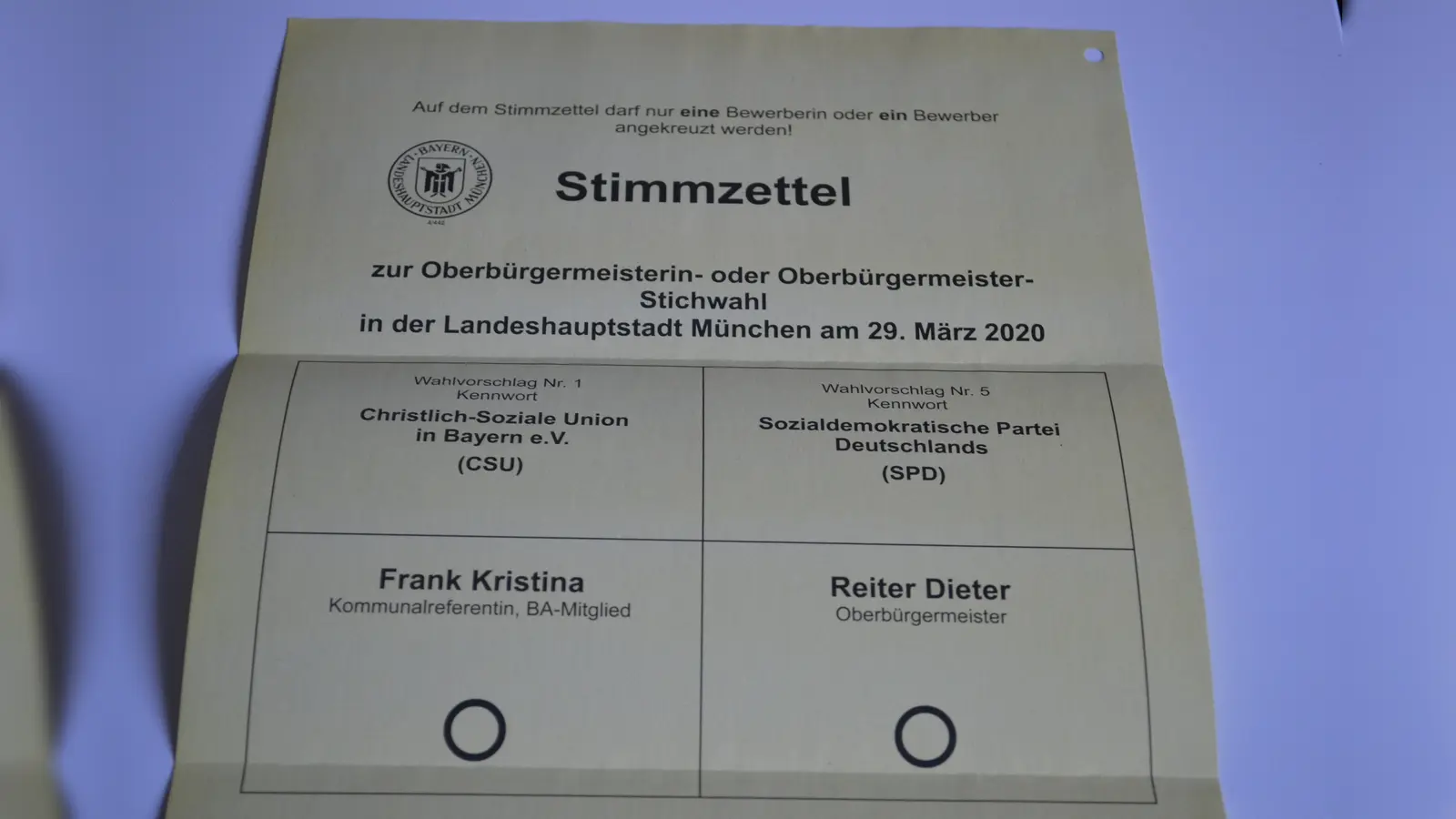 Da waren es nur noch Zwei: Am Sonntag entscheiden die Münchner darüber, wer ihr neuer Oberbürgermeister bzw. Oberbürgermeisterin werden soll.  (Foto: ara)