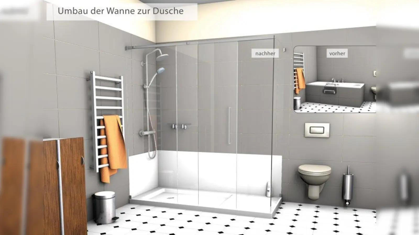 Barrierefrei und modern präsentiert sich das Bad nach dem Umbau. (Foto: pi)