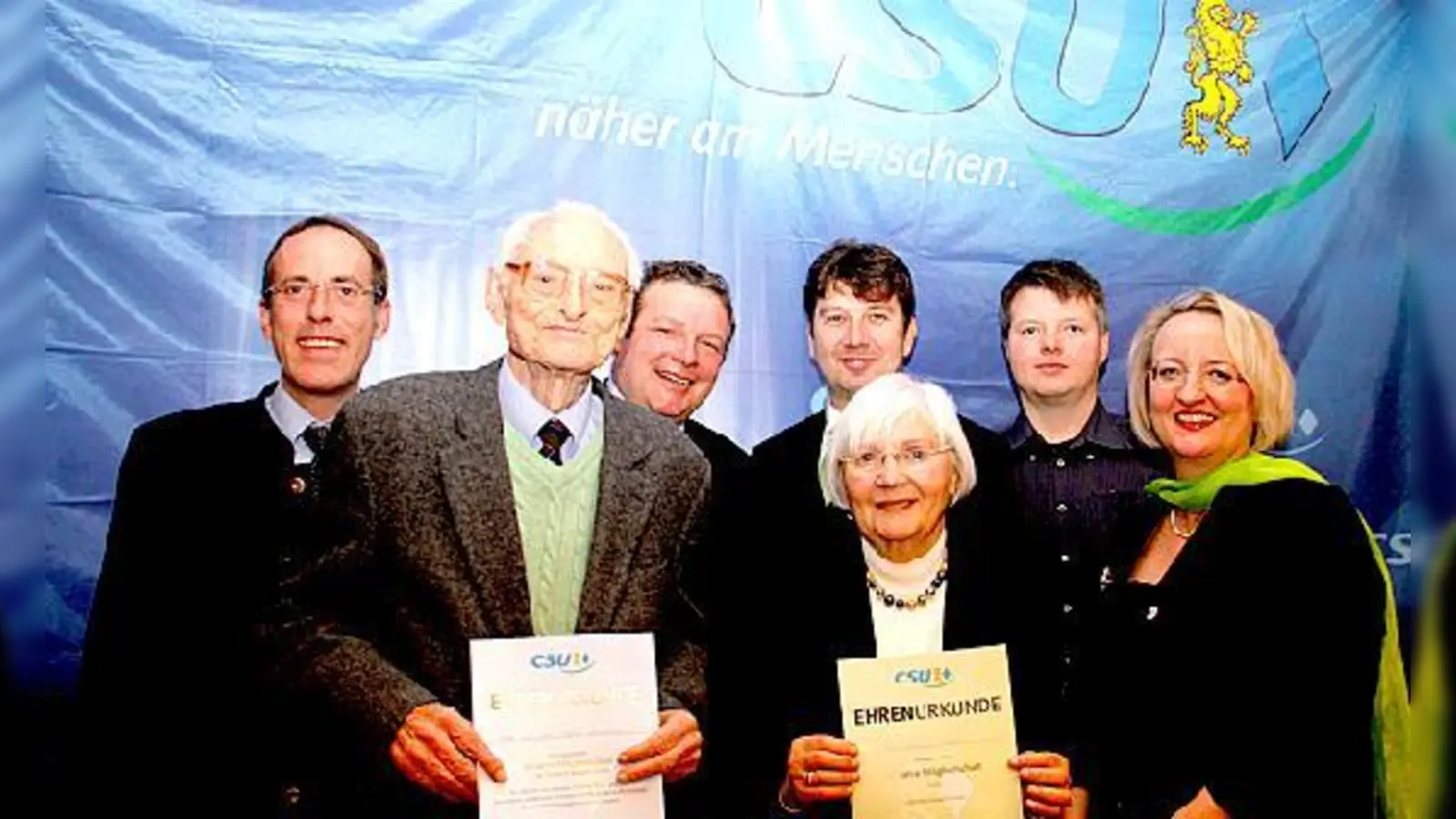 Treu bei der CSU: Hans Lindner, Emilie Härtel, Ingrid Kaps (vorne), Stefan Straßmair, Ernst Weidenbusch, Josef Wimmer jun. und Franz Braun.	 (Foto: CSU)