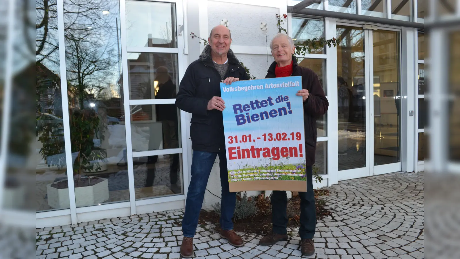 Volksbegehren "Rettet die Bienen": Die Gründer des Aktionsbündnisses Haar Werner Kozlik und Georg Freitag. (Foto: ar)