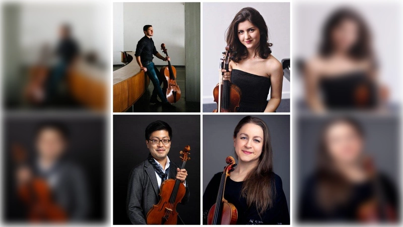 Jeanette Pitkevica (Violine), Dumitrita Gore, (Violine), Taihei Wada (Bratsche) und Jerar Yuzengidzhyan (Violoncello) spielen Werke von Rachmaninow, Dvorak und Borodin. (Foto: Jeanette Pitkevica)