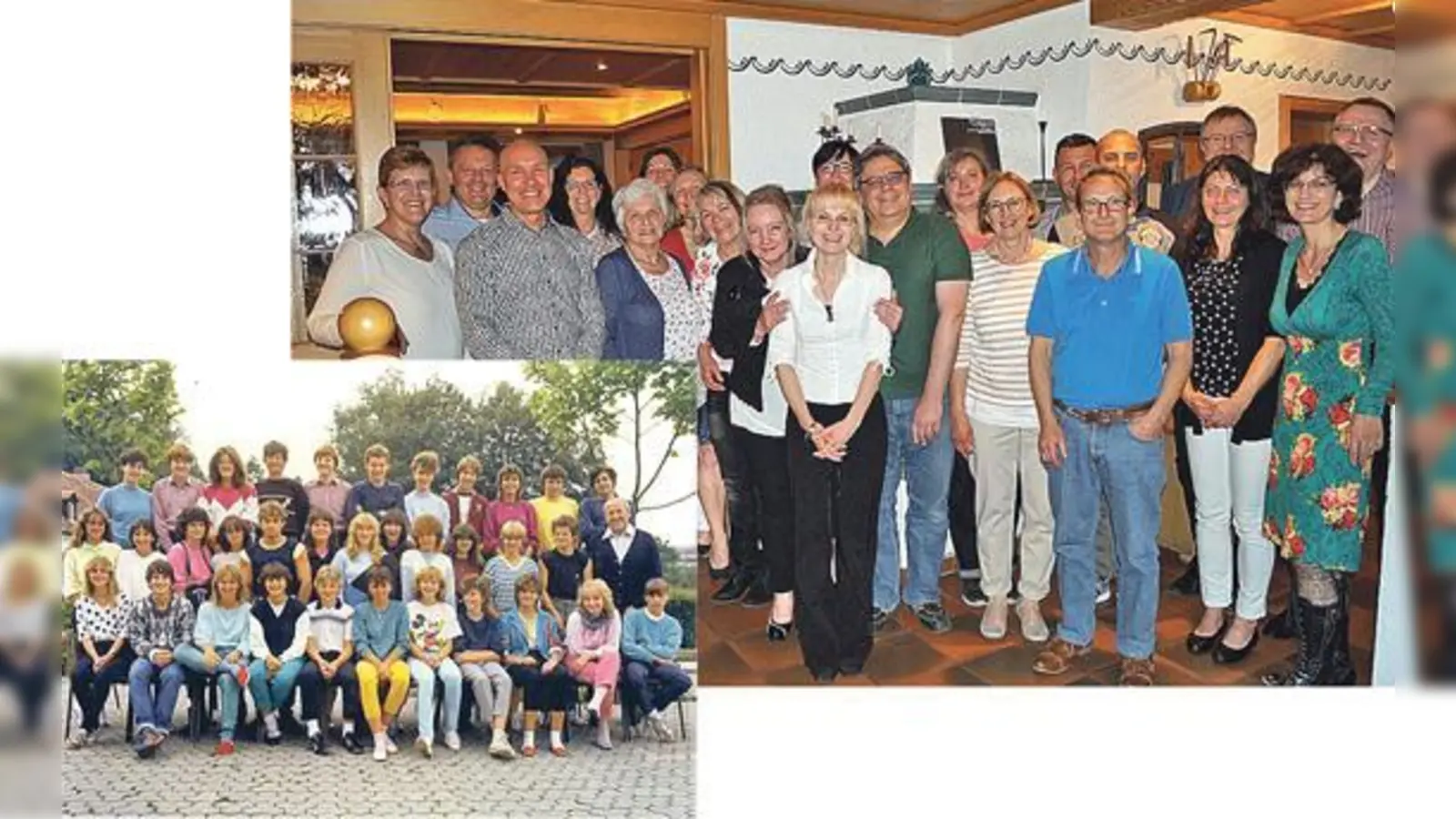 Und sie haben sich doch ein wenig verändert  und treffen sich heute noch. Hausaufgaben gibt es aber keine. Nach 34 Jahren kommt es raus: Es wurde in der Klasse auch gespickt. Nachsitzen muss aber keiner mehr. 	 (Fotos: VA)