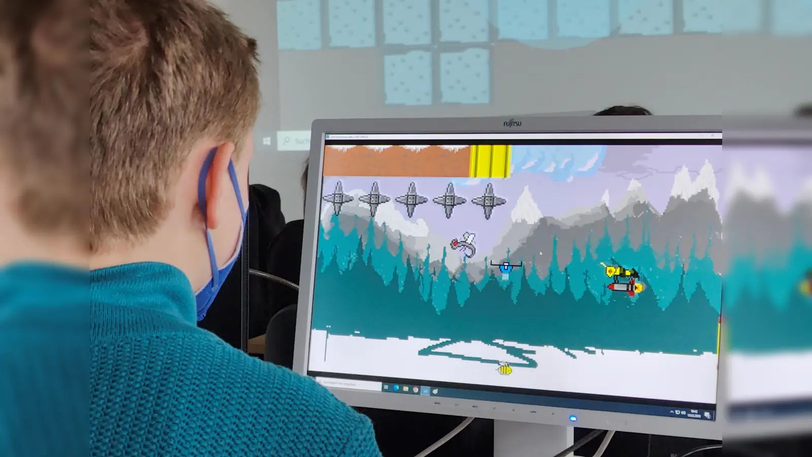 Spielebegeisterte Schülerinnen und Schüler der Realschule Herrsching hatten die Möglichkeit, an einem Workshop Game Design teilzunehmen. (Foto: RSH)