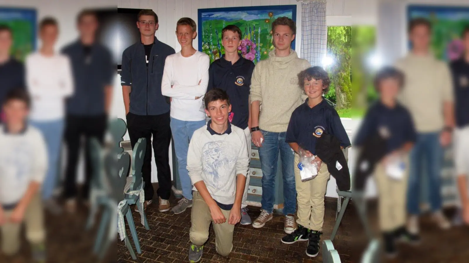 Die erfolgreichen Spieler der Rottbacher Golfjugend (v.l.): Moritz Kenndorf, Dominik Uher, Jan-Lukas Stork, Timo Baumann, Maximilian Burmeister, vorne kniend: Doman Schulz (Foto: pi)