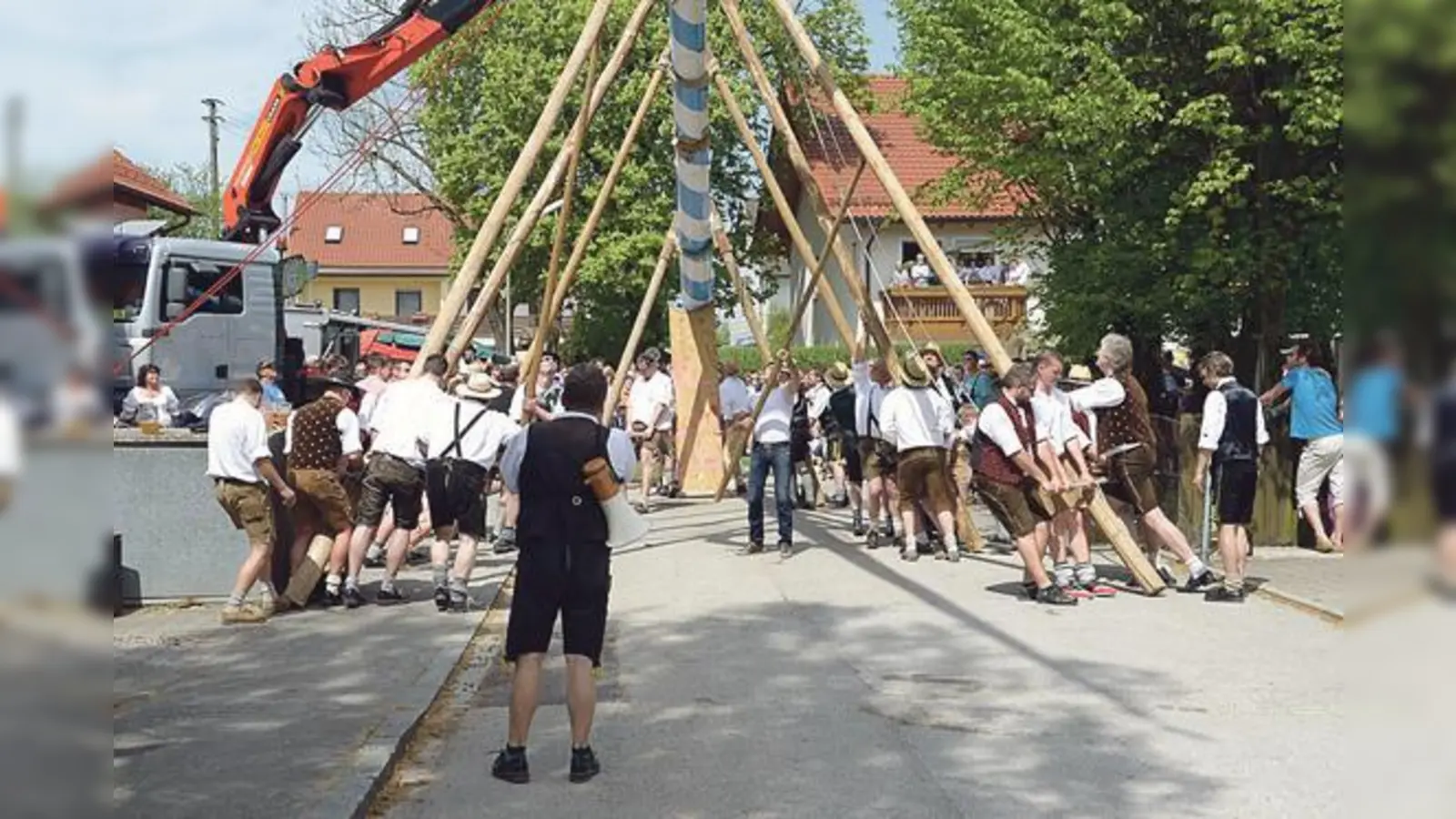 Zuletzt wurde in Angelbrechting im Jahr 2012 ein Maibaum aufgestellt.	 (Foto: Maibaumfreunde Angelbrechting)