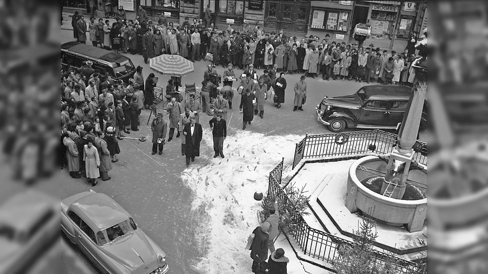 Ein Vortrag der Veranstaltungs-Reihe zeigt Orson Wells Tätigkeit in Deutschland. Im Bild: Dreharbeiten zu „Mr. Arkadin” in München.  (Foto: Filmmuseum München)