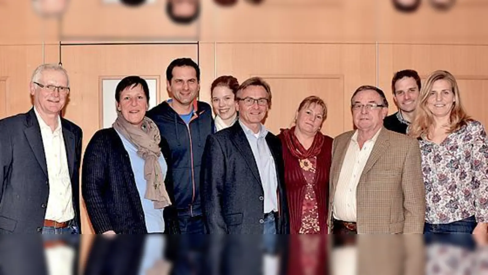  Josef Pfiffer, Martina Zimmermann,, Emil Lenart, Michaela Stöhr, Hans Greineder, Michaela Kahlhammer, Herbert Schick, Christoph Schwoerer, Michaela Schwoerer. 	 (Foto: privat)