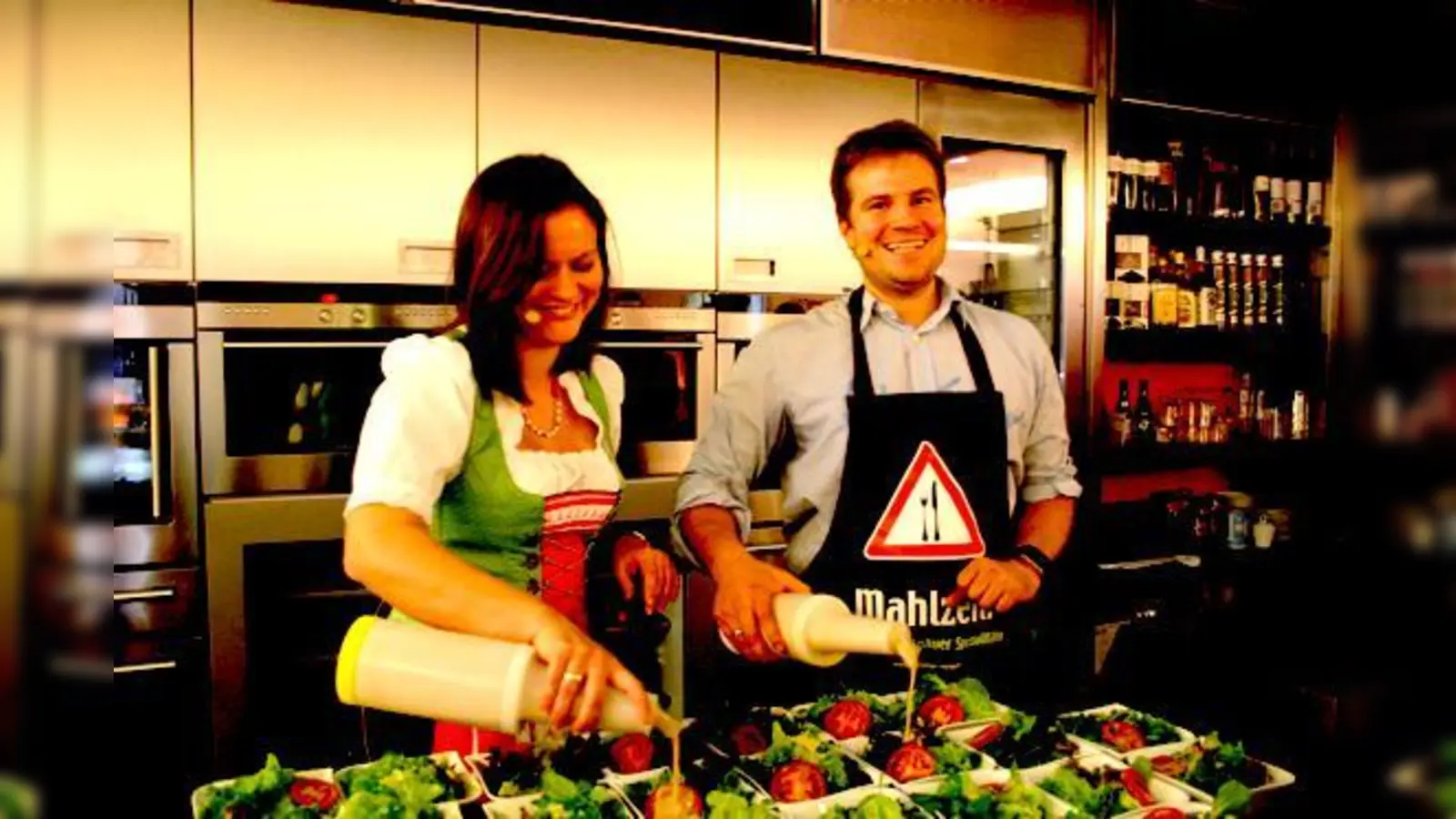 Michael und Silke Kobr präsentierten in München das Kluftinger-Kochbuch.  (Foto: ms)