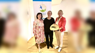 Gemeinsam freuten sich Rosemarie Rieger, Elisabeth Barth und Ursula Mayer (v. l.) über die Spende der Musikschule 3Klang für den Hospizkreis. (Foto: Hospizverein)