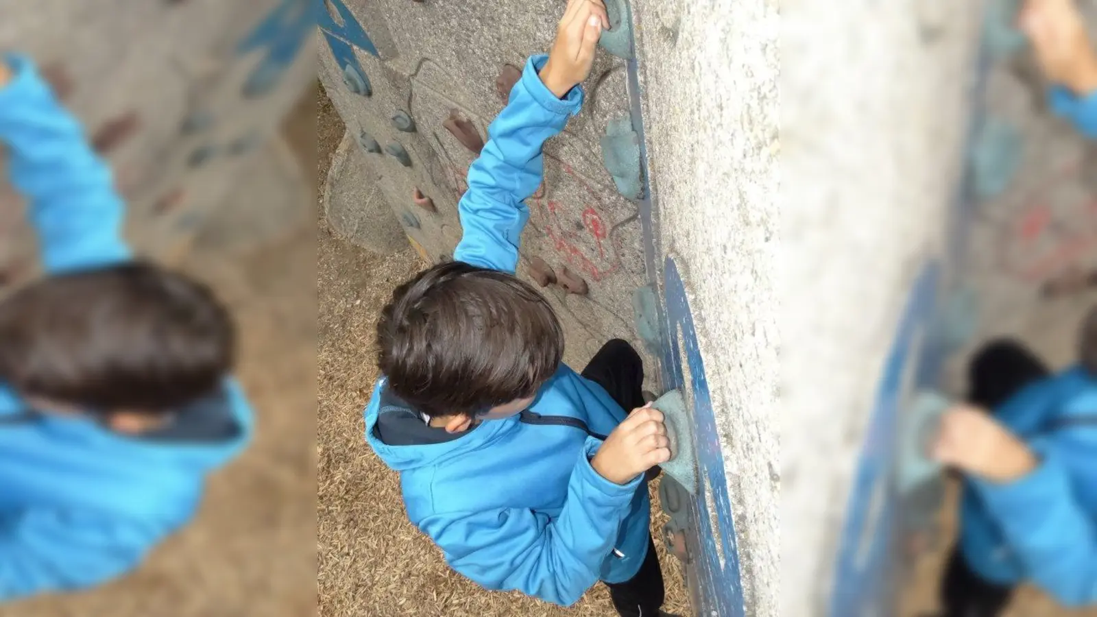 Klettern an der Boulderwand macht Spaß und könnte ein bisschen vom Lärm abschirmen. (Foto: tab)