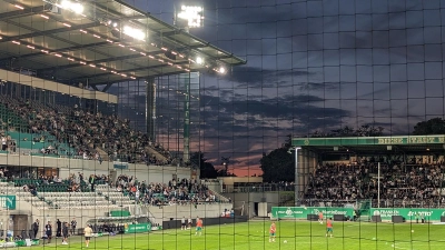 Stimmungsvoll beim Gastpiel der Löwen: Ronhof Fürth. (Foto: M. Forster)
