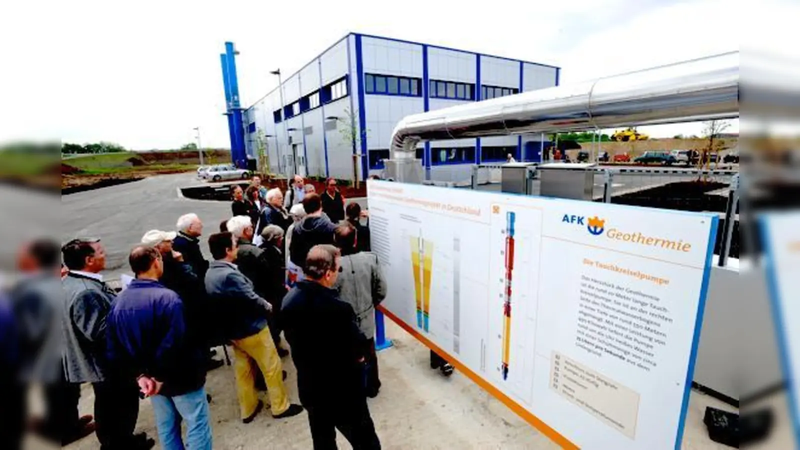 Das Gebäude der Energiezentrale in Aschheim, Am Claim 2, westlich der BAB 99.	 (Foto: AFK Geothermie)