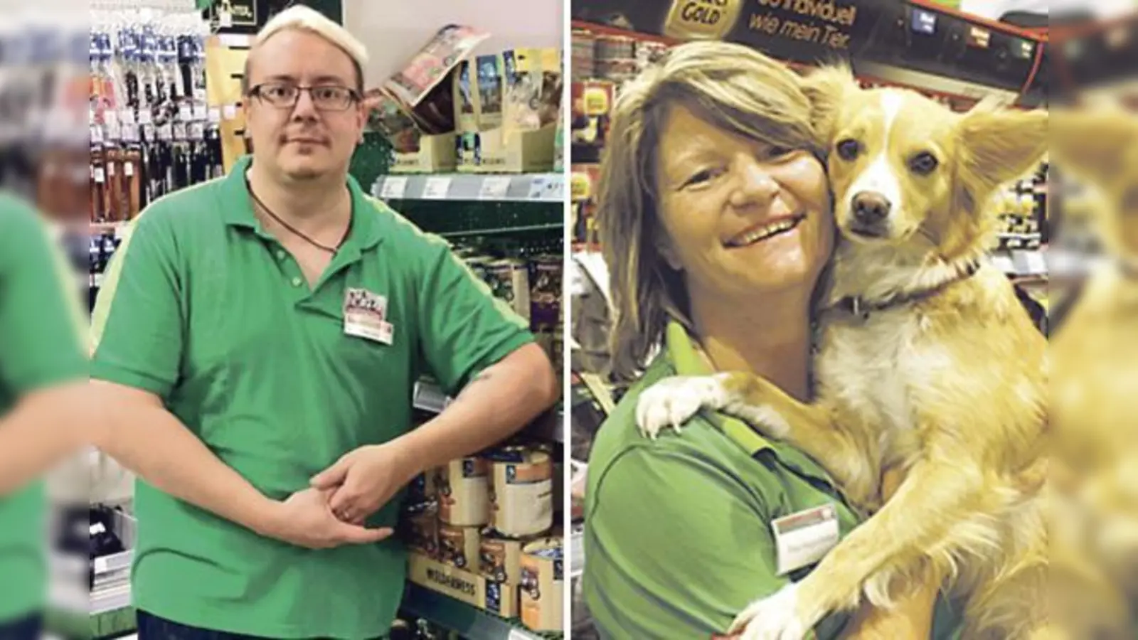 Sven Mauer, Filialleiter der Fa. Fressnapf Unterhaching und Brigitte Gegenfurtner, Fachfrau der Fa. Fressnapf Moosach, beraten Sie gerne.	 (Foto: Fressnapf München)