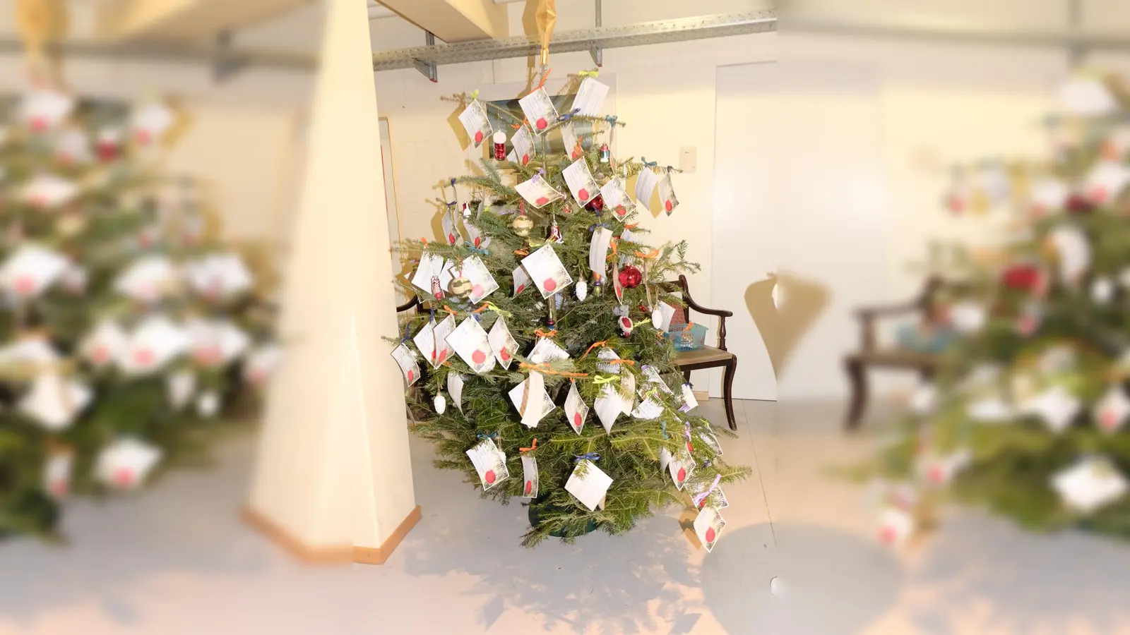 Die Frauen Union Vaterstetten-Parsdorf hat in Zusammenarbeit mit dem Team des OHA einen Weihnachtswunschbaum aufgestellt. (Foto: VA)