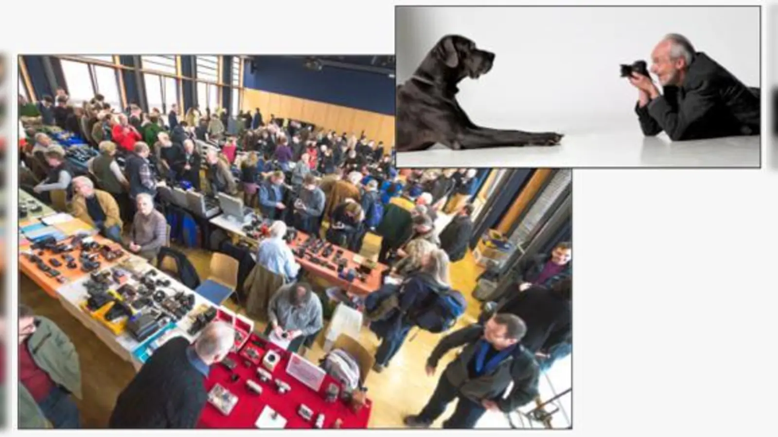 Bei der beliebten Fotobörse können Kameras und Zubehör sowohl gekauft als auch getauscht werden.	Bild rechts: Bekannte Dinge anders betrachten: Herbert Becke ist »bodenständig«. 	 (Foto: VA/Andrea Feicht)