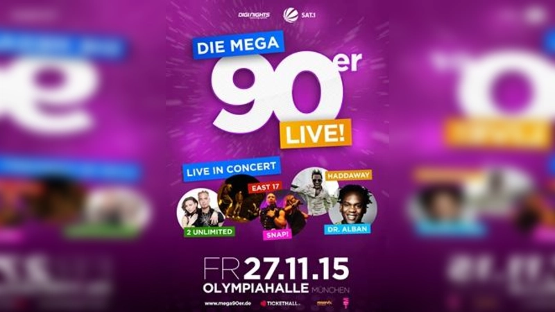 Die Emotionen der 90er wieder aufleben lassen. Tickets gibt es unter www.mega90er.de. (Foto: Plakat)