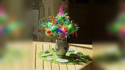 Kunst in der nbh-Tagespflege: „Coronablumen“  (Foto: nbh )