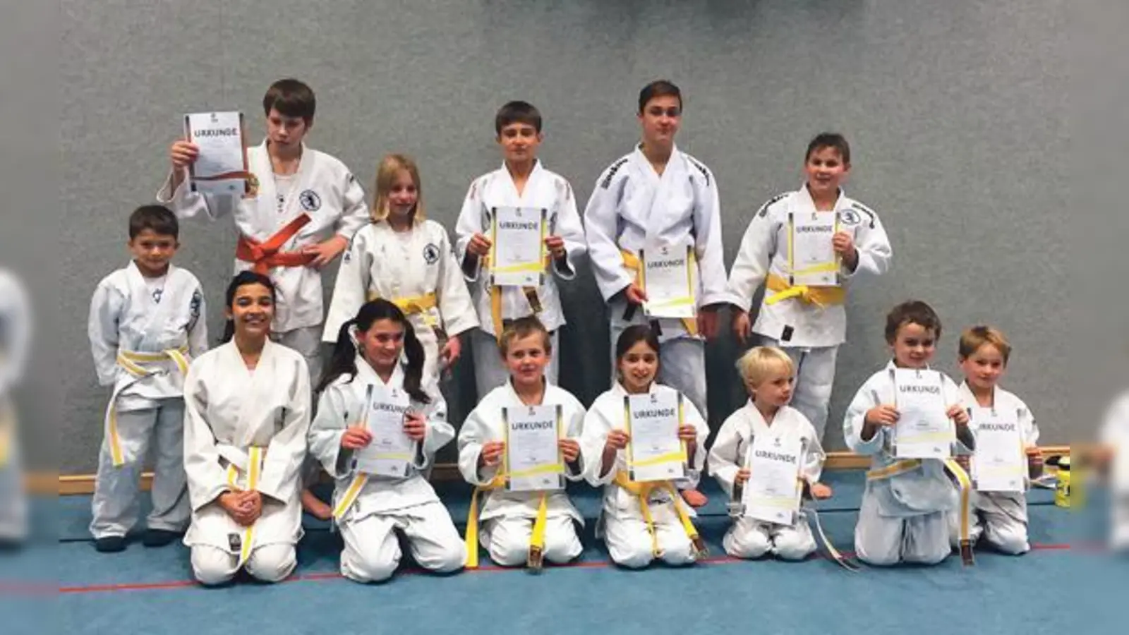 Das Judo-Team Oberland gratuliert allen Judokas zu den bestandenen Prüfungen und den neuen Gürteln, die sie sich verdient haben. 	 (Foto: Judo-Team)