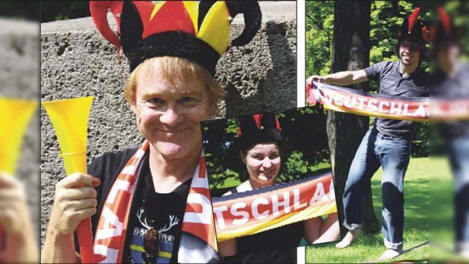 Die Schwabinger Alexander Liegl, Christiane Bertram und Christian Münch (v.l.) hoffen, dass sich der WM-Zauber von 2006 im Viertel wiederholen lässt.	 (F.: ko)