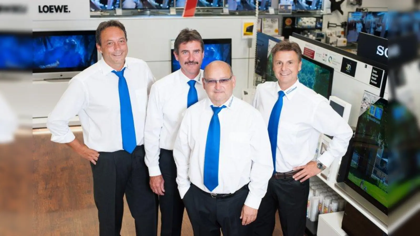 Gründer und geschäftsführende Gesellschafter der expert TechnoMarkt Gruppe sind Ralph Furtner, Peter Melzl, Siegfried Müller und Paul Randolf. (Foto: Expert)