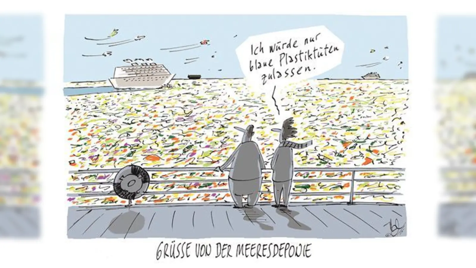Herausforderungen des Klimawandels zeigen die Karikaturen. 	 (Foto: Bischöfliches Hilfswerk Misereor)