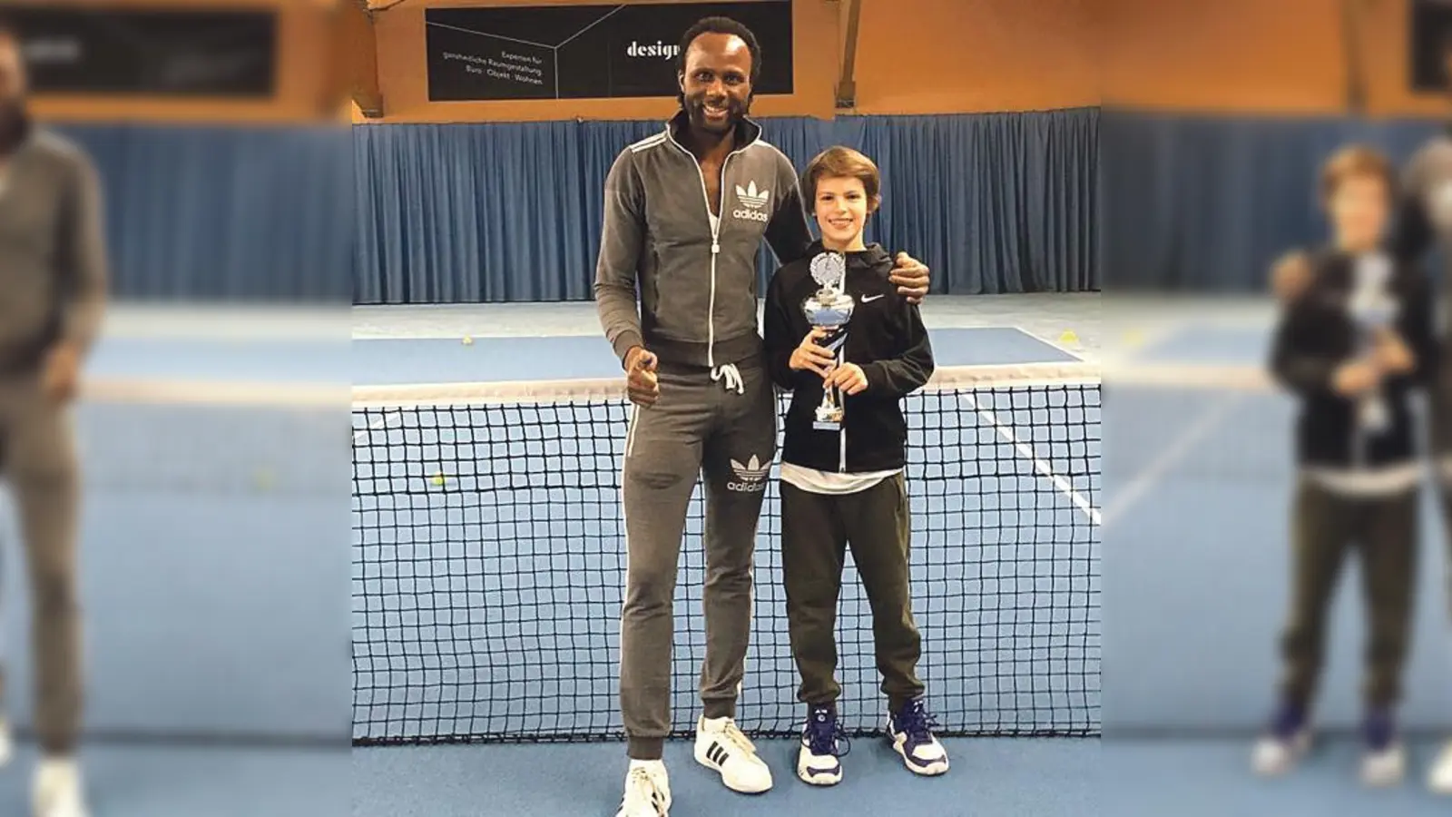 Nachwuchs-Ass Max Pade mit seinem Cheftrainer Ibi Kimmerling. 	 (Foto: Tennis Club Grünwald)
