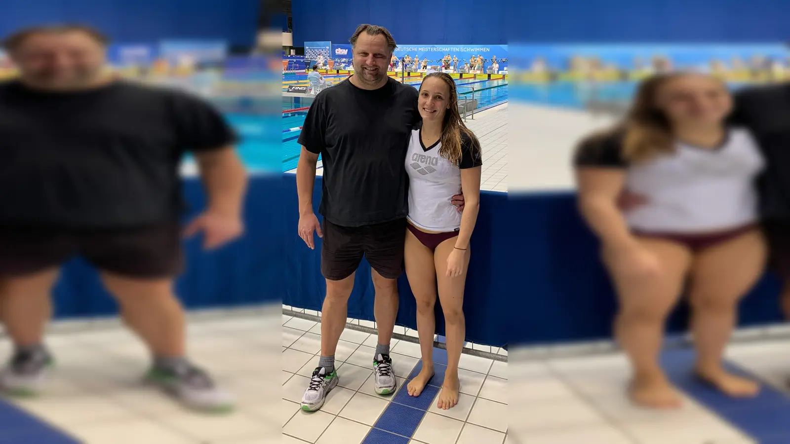 Saskia Hahn mit ihrem Trainer Sebastian Junga bei der Meisterschaft in Berlin. (Foto: TSV Vaterstetten)