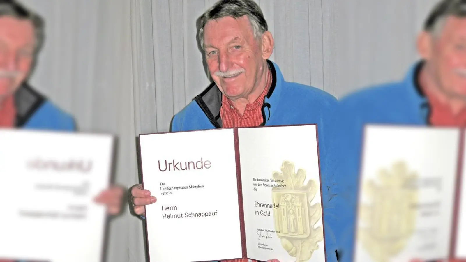 Helmut Schnappauf erhielt die Eherennadel in Gold für seine langjährigen Tätigkeiten.	 (Foto: Ingrid Gail)