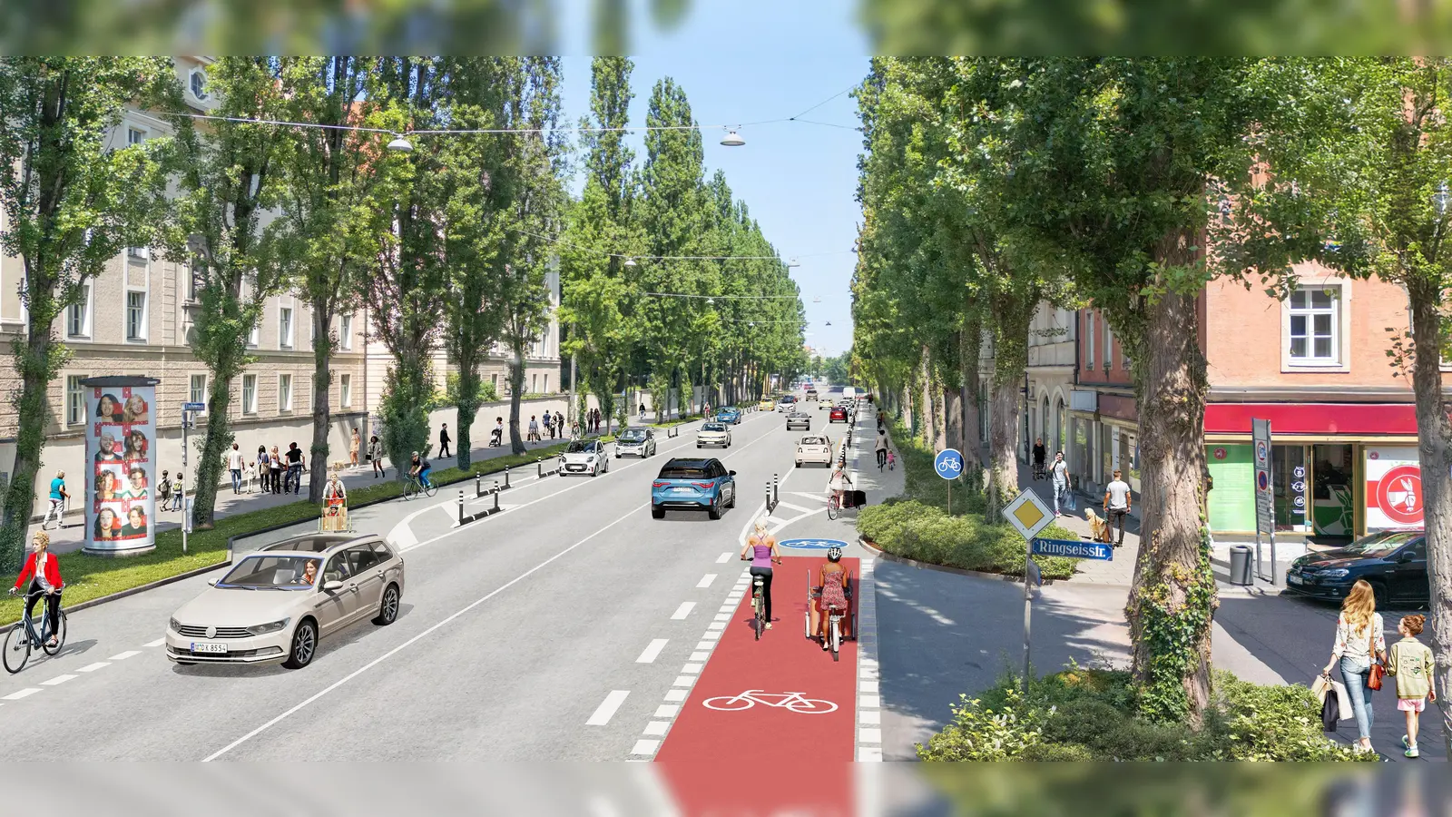 So soll die Lindwurmstraße aussehen, wenn das Oktoberfest beginnt. (Foto: formstadt architekten)