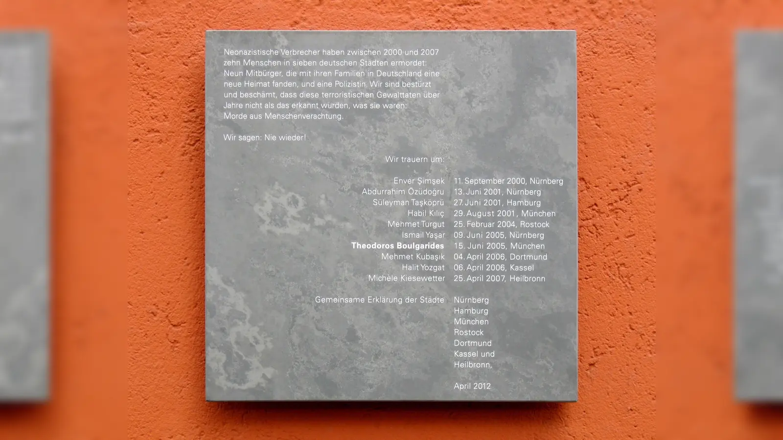 Gedenktafel für Boulgarides in der Trappentreustraße in München. (Foto: Wikipedia)