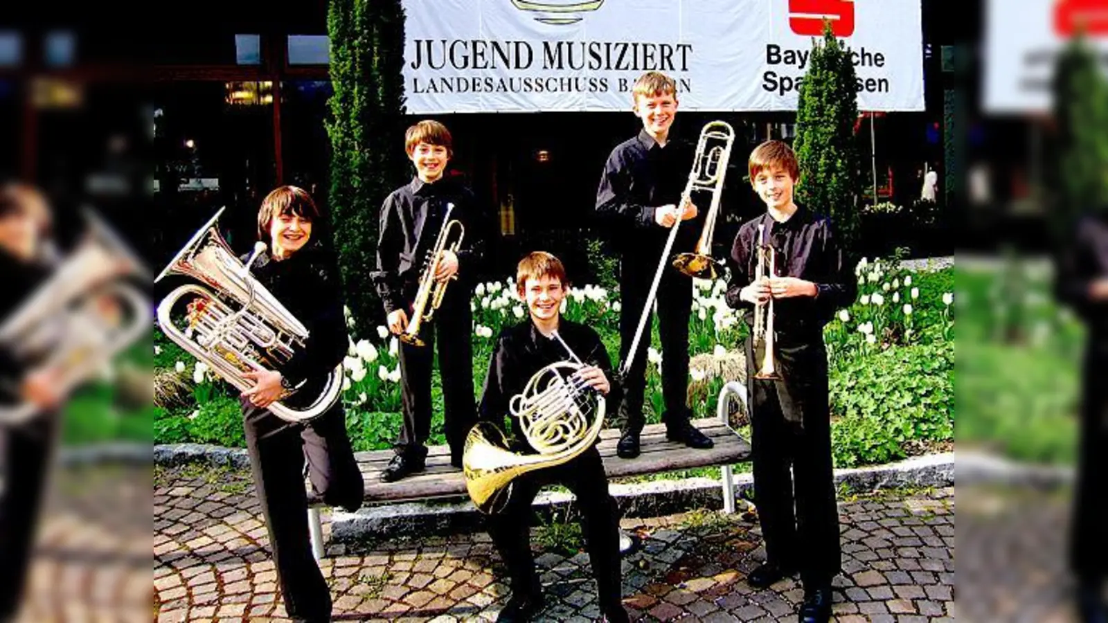 Musik ist Trumpf: (v. l.) Fabian Krieger, Tobias Krieger Daniel Mannl, Kilian Kiemer und Patric Meyer, die bei Jugend musiziert gewonnen haben.	 (Foto: VA)