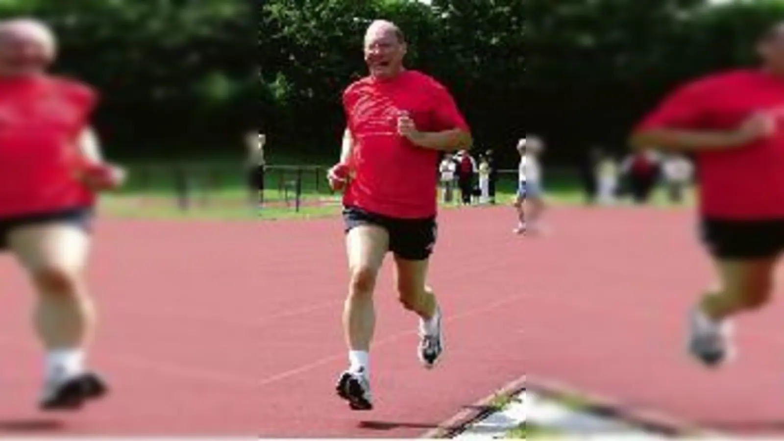 Kommt ins Schwitzen, aber nicht aus der Puste: Franz Maget beim 3000-Meter-Lauf.	  (Foto: em)