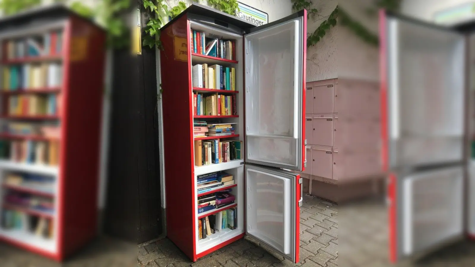 Lesebegeisterte können sich Bücher aus dem Bücherkühlschrank mitnehmen, tauschen oder bereits gelesene Bücher spenden. (Foto: Gemeinde Gauting)