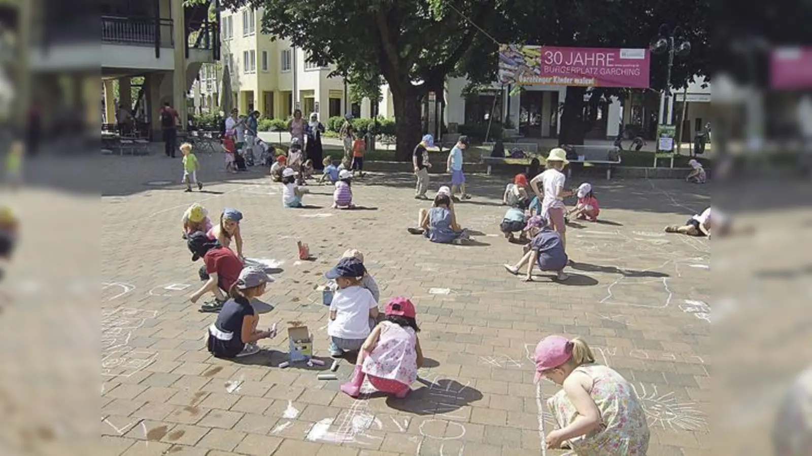 Mit Eifer bei der Sache waren die Kinder aus der Kita Falkenstein bei der Malaktion.	 (Foto: VA)