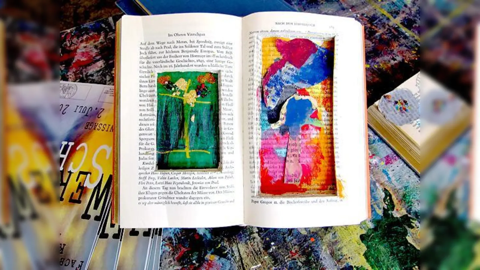 Kunstwerke mit verschlüsselten Botschaften bei »KUKO« bis Februar zu sehen.	 (Foto: Klinik)