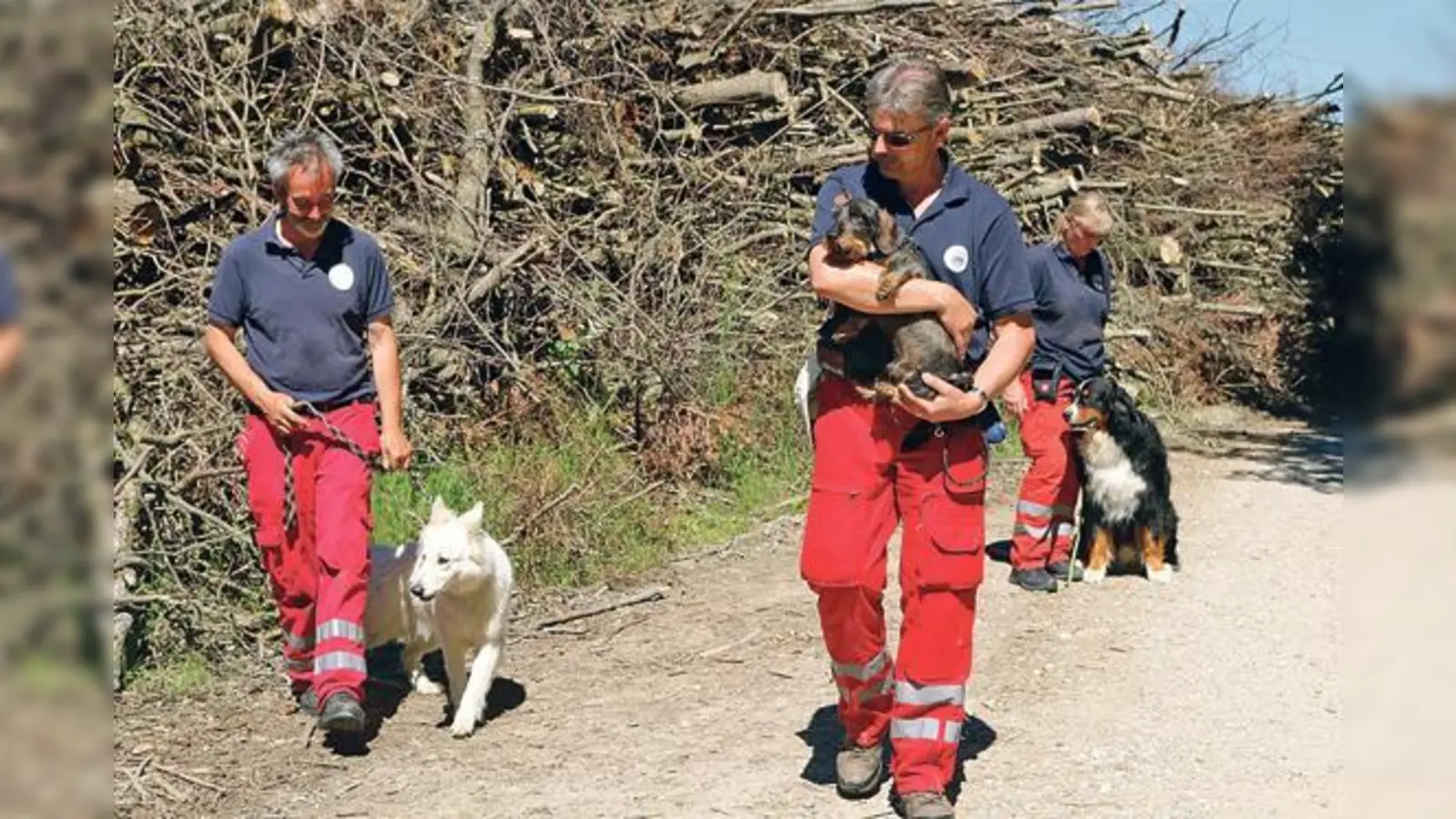Einige Mitglieder der Rettungshundestaffel Isar waren kürzlich bei einem »Trainingslager« in Pastetten aktiv. Weiterhin gesucht wird ein eigenes Trainingsgelände.	 (Foto: Verein)