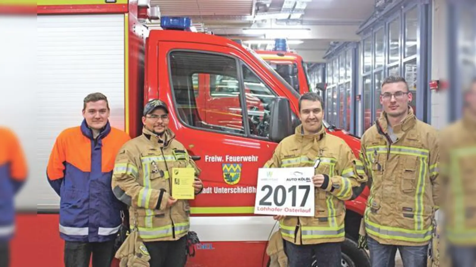 Die Unterschleißheimer Freiwillige Feuerwehr hat ihre Plätze beim Osterlauf schon sicher  auf und neben der Laufstrecke. 	 (Foto: VA)