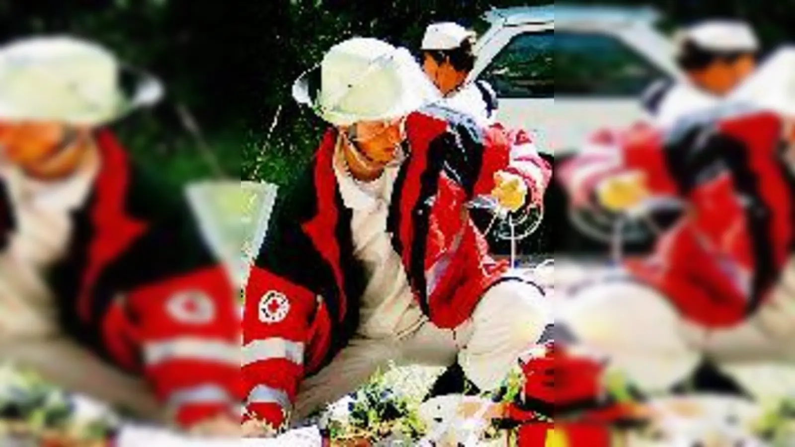 Rettungskräfte des Roten Kreuzes während des »Emergency Training Programs« am 4. Juli. 	 (Foto: BRK)