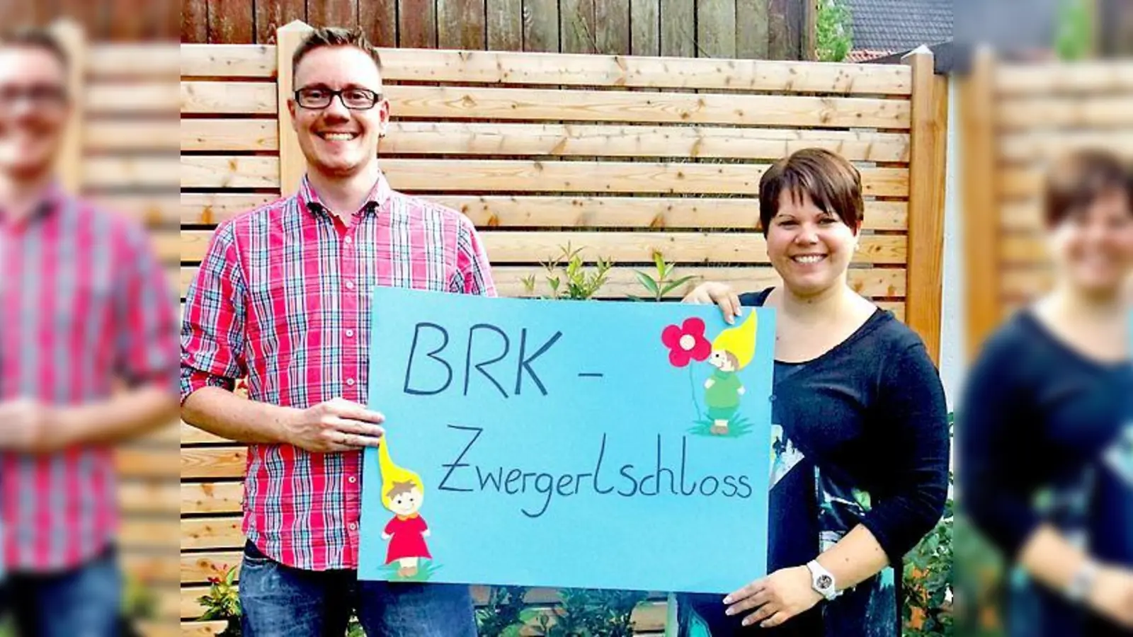 Frank Burkhardt und Daniela Mann präsentierten das »BRK Zwergerlschloss« der Öffentlichkeit. 	 (Foto: BRK)