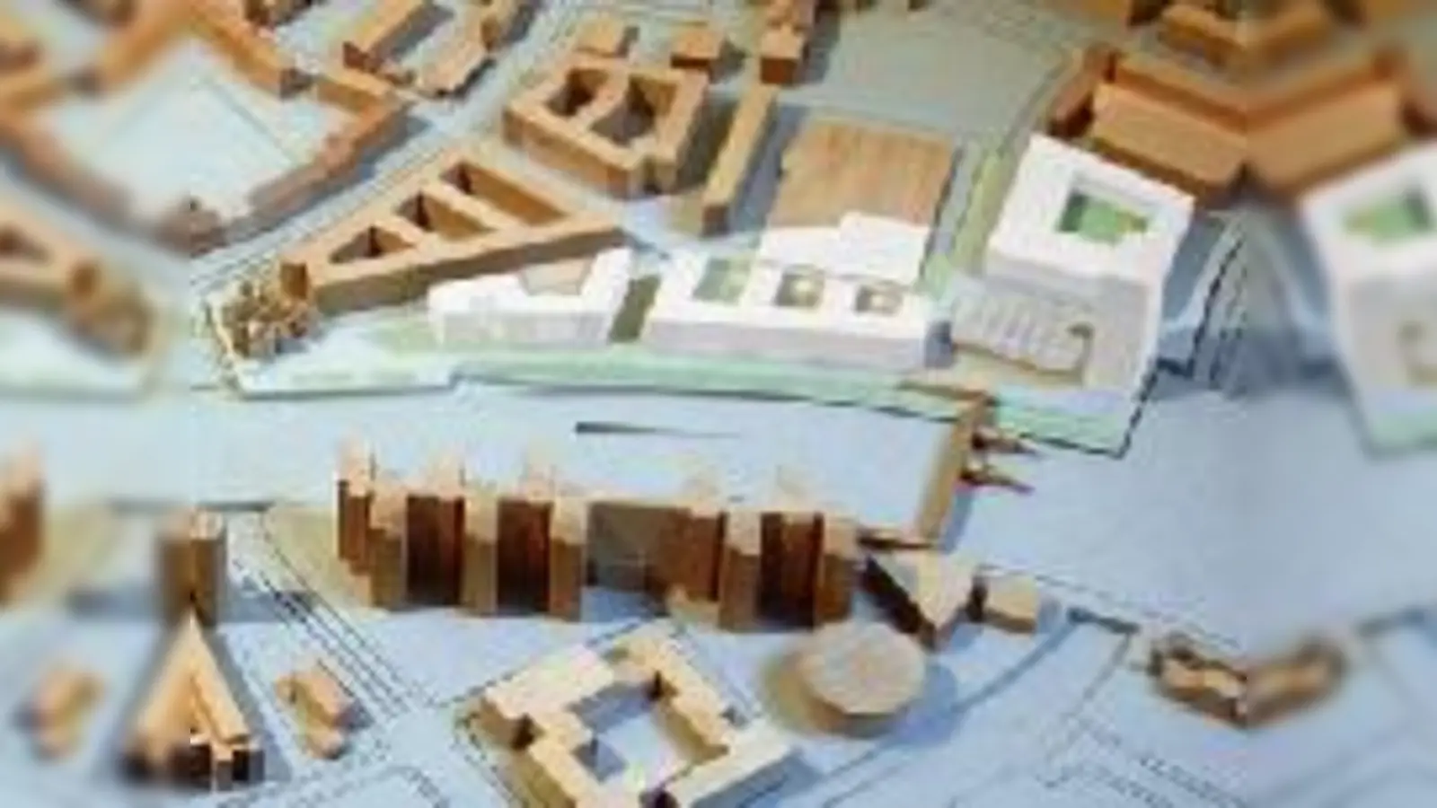 So sieht eines der Modelle für den Neubau aus. Die geplante Bebauung am Haidenauplatz.  (Modell: Planungsgremium)