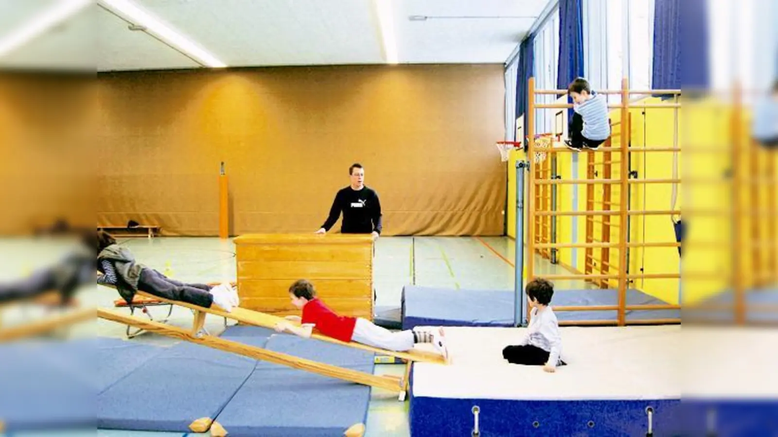 Unter Aufsicht und Anleitung von Sebastian Heidrich treiben die Kinder Sport in vier Ausbildungsstufen. 	 (Foto: sd)