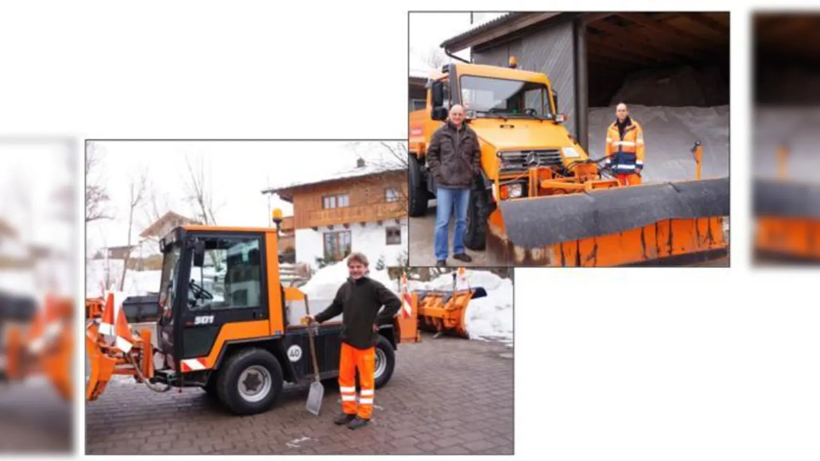 Bauhofleiter Georg Killer aus Otterfing sowie Karl-Heinz Büchlmeir und Jörg Preuß aus Oberhaching sind froh, dass der Winter bald vorbei ist.	 (Fotos: hw)