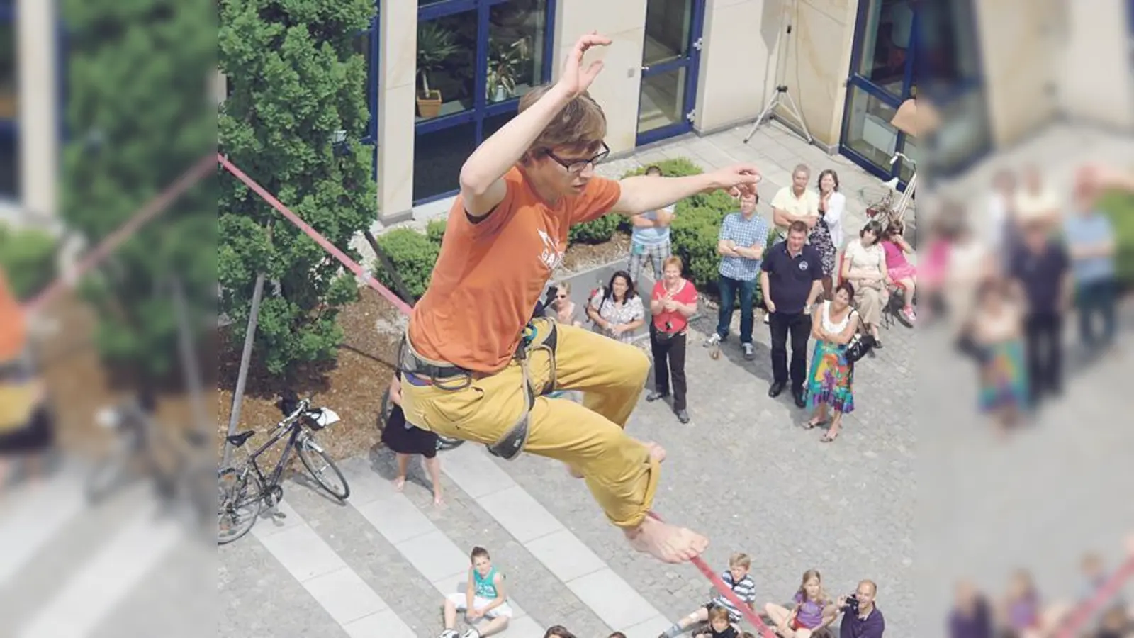 Höhepunkt des Tages war die Highline-Darbietung von Johannes Olszewski.  (Foto: VA)
