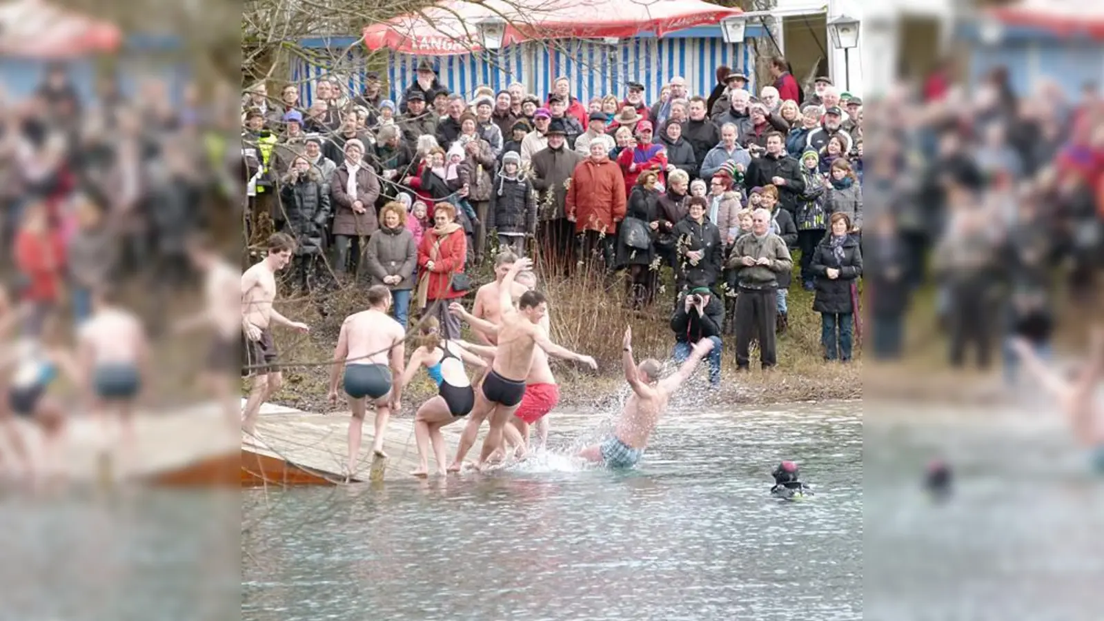 Neun Grad Lufttemperatur, 4,5 Grad im Wasser  nur für die Abgehärteten war das »Anschwimmen« im Neufahrner Mühlsee ein echtes Vergnügen.  (Foto: bb)