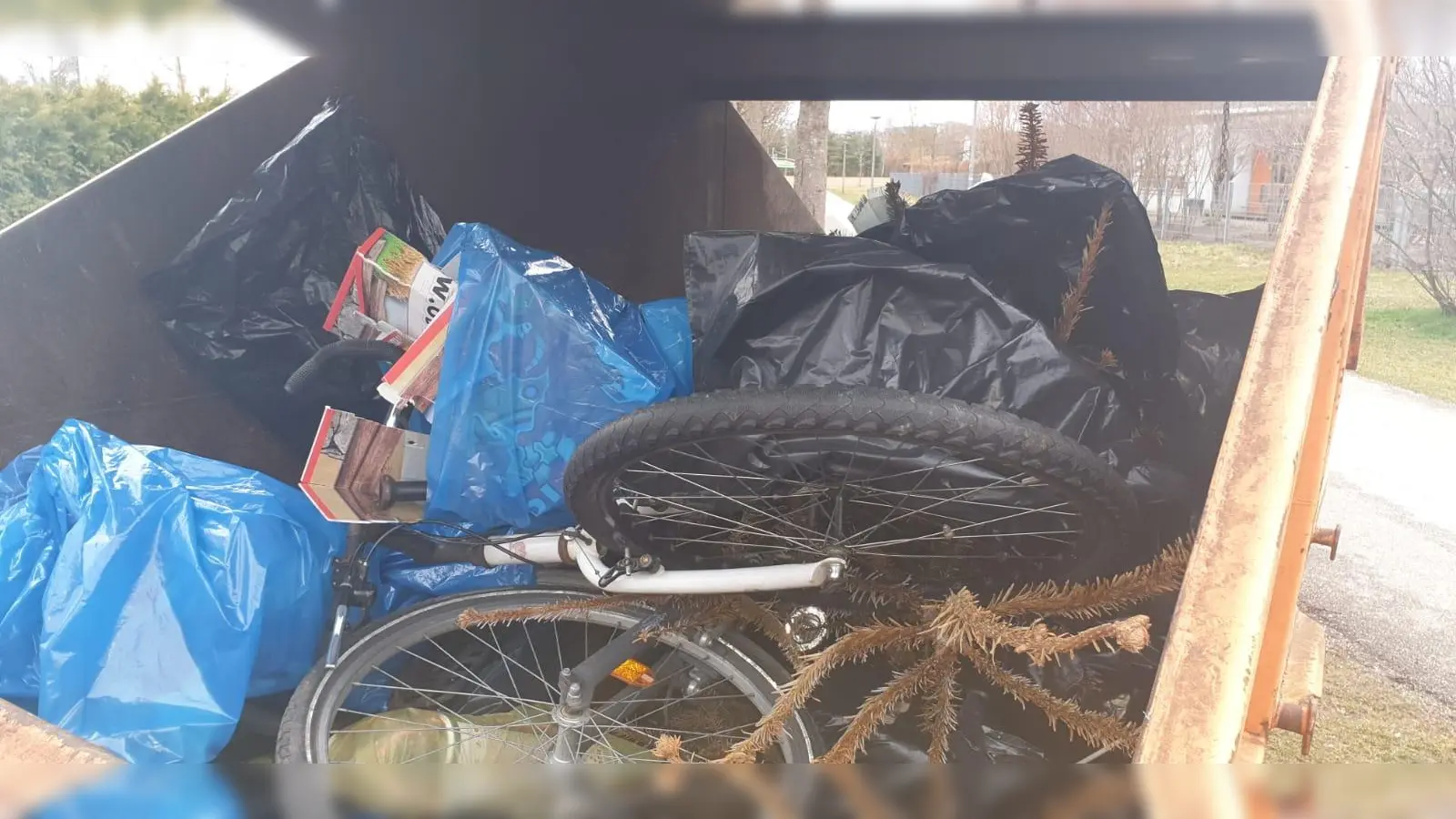 Die fleißigen Helfer füllten binnen zwei Stunden einen großen Container mit achtlos weggeworfenem Müll. (Foto: WAPE)