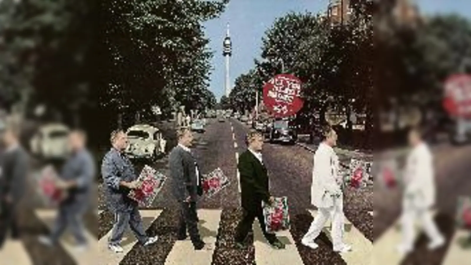 Rockfan Herbert Hauke tritt hier per Fotomontage in die Fußstapfen der Beatles.  (Foto: Privat)