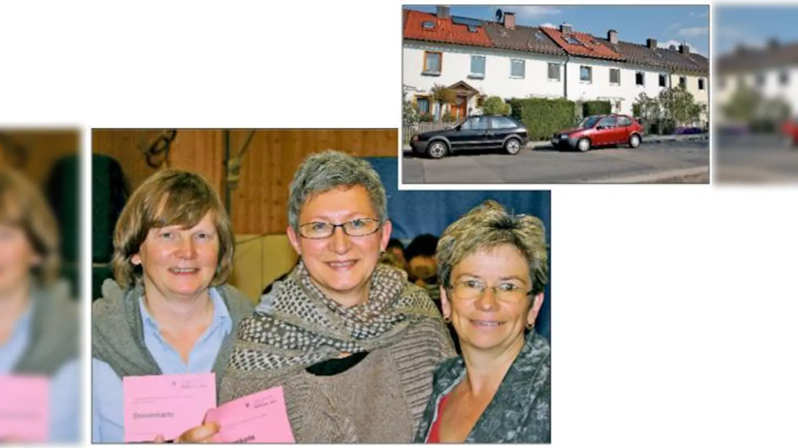 Immer wieder wird die Reihenhaussiedlung in der Fehwiesenstraße (rechts oben) von Einbruchserien heimgesucht. Zahlreiche Anwohner baten nun bei der Bürgerversammlung die Polizei um Hilfe.	 (Fotos: js)