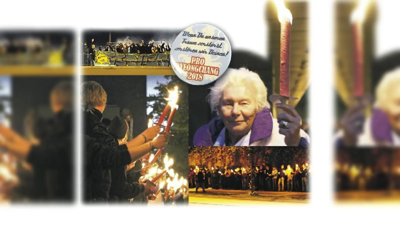 Rund 1.500 Löwenfans bildeten zum 150. Geburtstag des TSV 1860 München eine Lichterkette rund um das Grünwalder Stadion. 	 (Foto: Anne Wild)